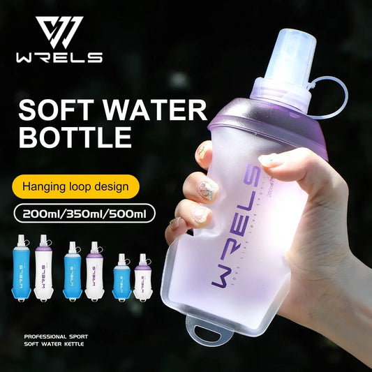 WRELS Foldable Silicone Water Bottle Outdoors Traveling Sport Running Cycling Kettle Healthy Soft Material TPU BPA-Free Kettle from PriceLows™