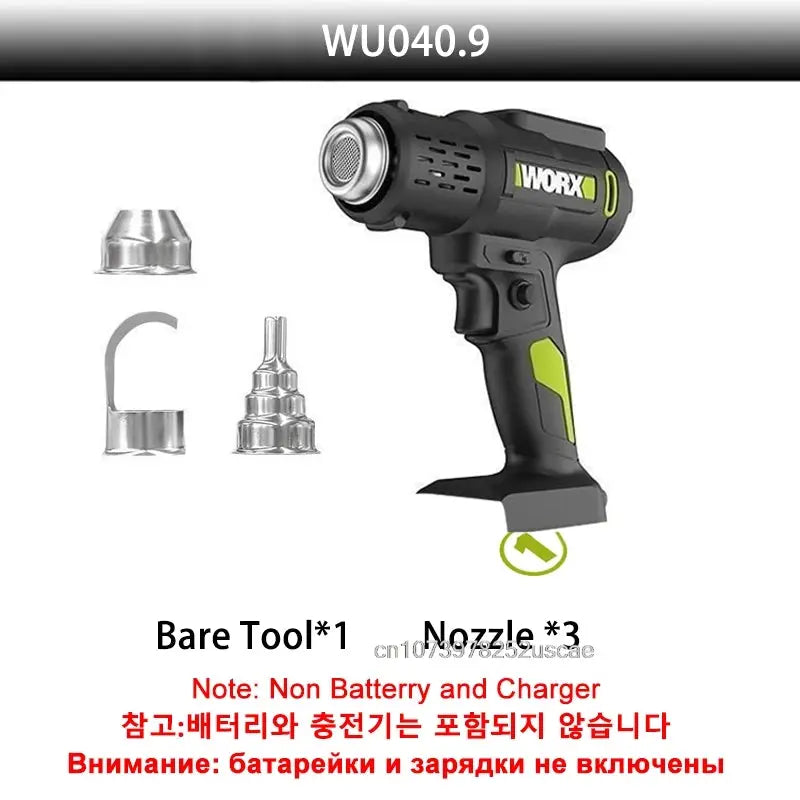 Worx Hot Air Gun LCD Temperatures Adjustable Heat Gun Thermal Blower Shrink Wrapping Univeral 20V Green[Non battery and Charger] from PriceLows™