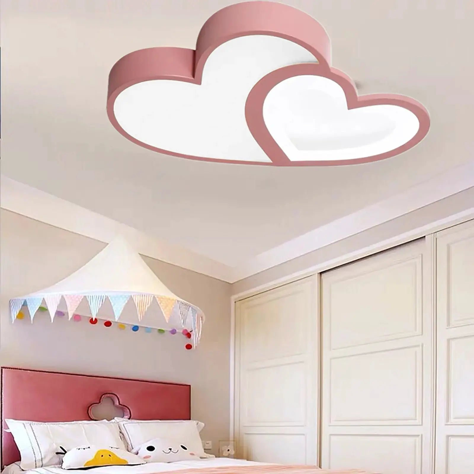 LED Ceiling Light Heart Shaped Flush Mount Lamp Acrylic Ceiling Lamp Dimmable Chandelier W/Remote 220V/110V for Children's Room from PriceLows™