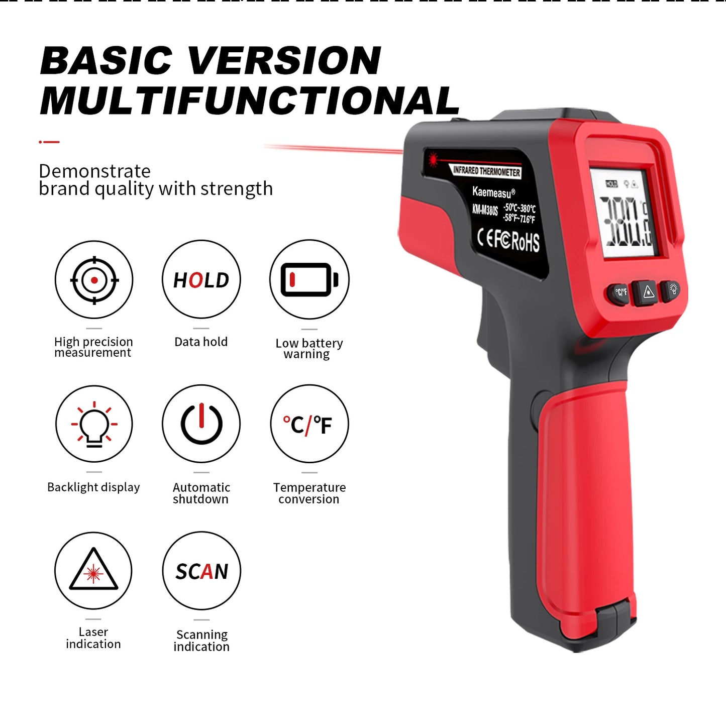 Infrared Thermometer Gun | Non Contact | 1.9 Inch Display