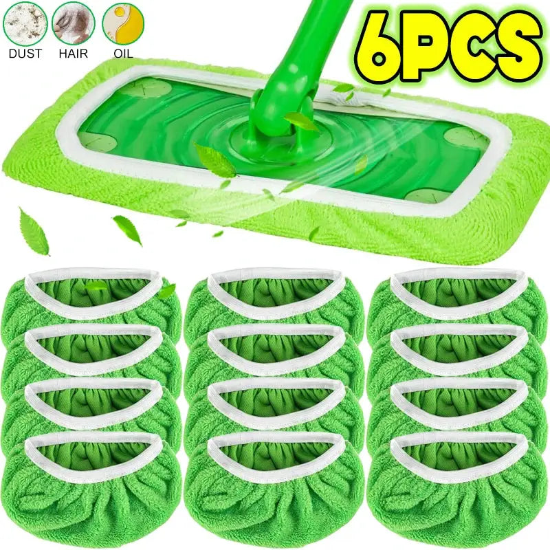 Sweeper Wet & Dry Cleaning Cloths Reusable Microfiber Mop Pads Green Furniture Flooring Mop Head Replacement Washable Rag Towel from PriceLows™
