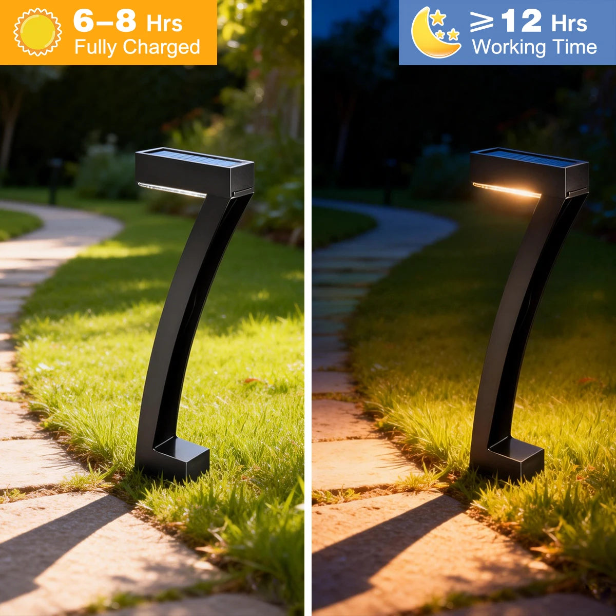 Solar Lights 7-Shape for Garden Lawn IP65 Waterproof Pathway Landscape Lighting 6 LED Auto Dusk to Dawn Solar Ground Light from PriceLows™