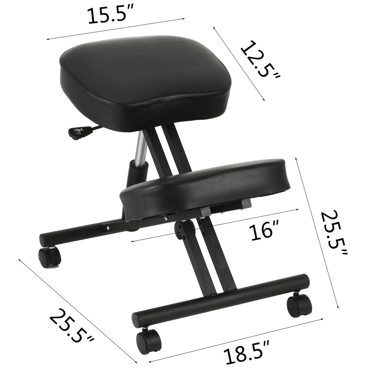 Ergonomic Kneeling Chair | Thick Cushioned Seat | Wood Rocking Base