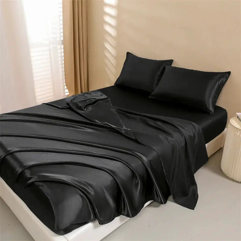 Satin Sheets | 4-Piece Set | Deep Pocket | Queen Size