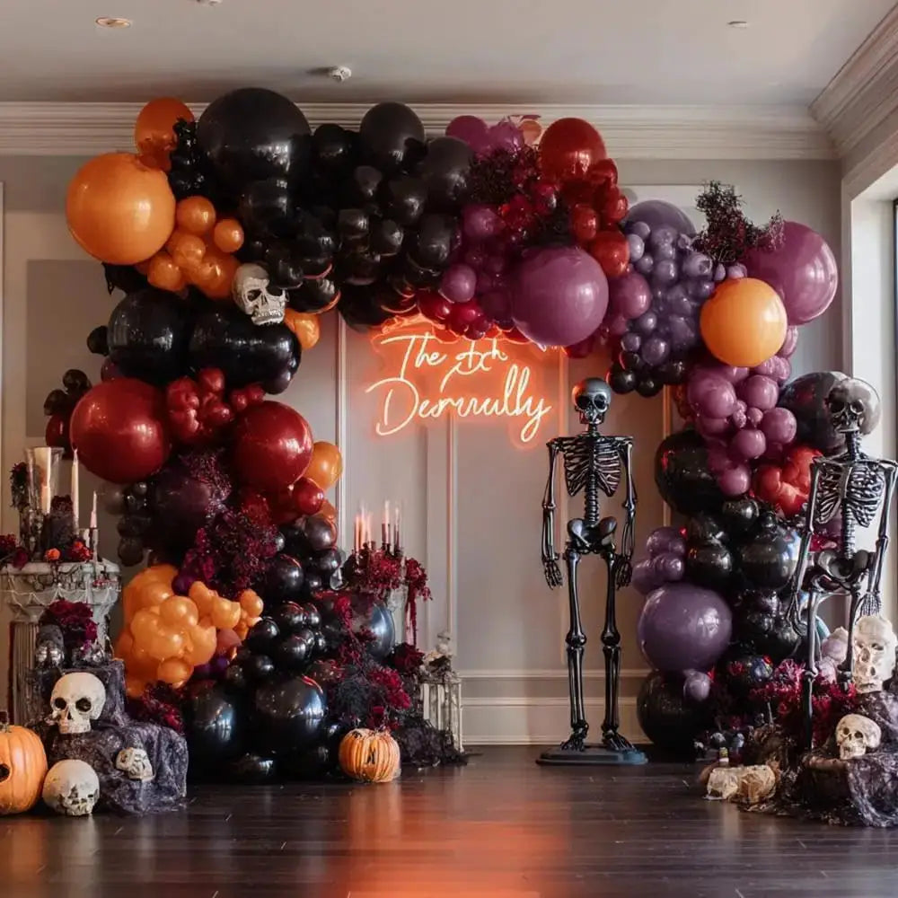 Halloween Balloons | Double Stuffed Latex | Multicolor Set | Home Event Decor