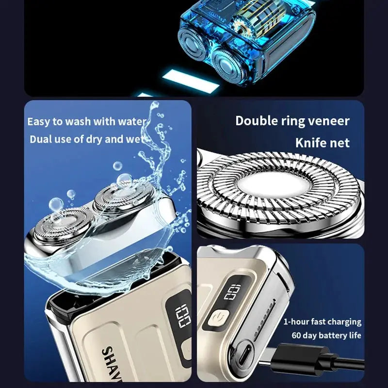 Electric Shaver | Digital Display | Stainless Steel Blades | R18 Mini