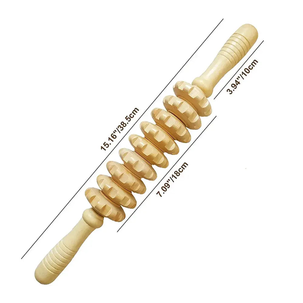 Wooden Gua Sha Tool | Natural Beech Wood | Soft Tissue Massage Stick for Back And Shoulder Pain