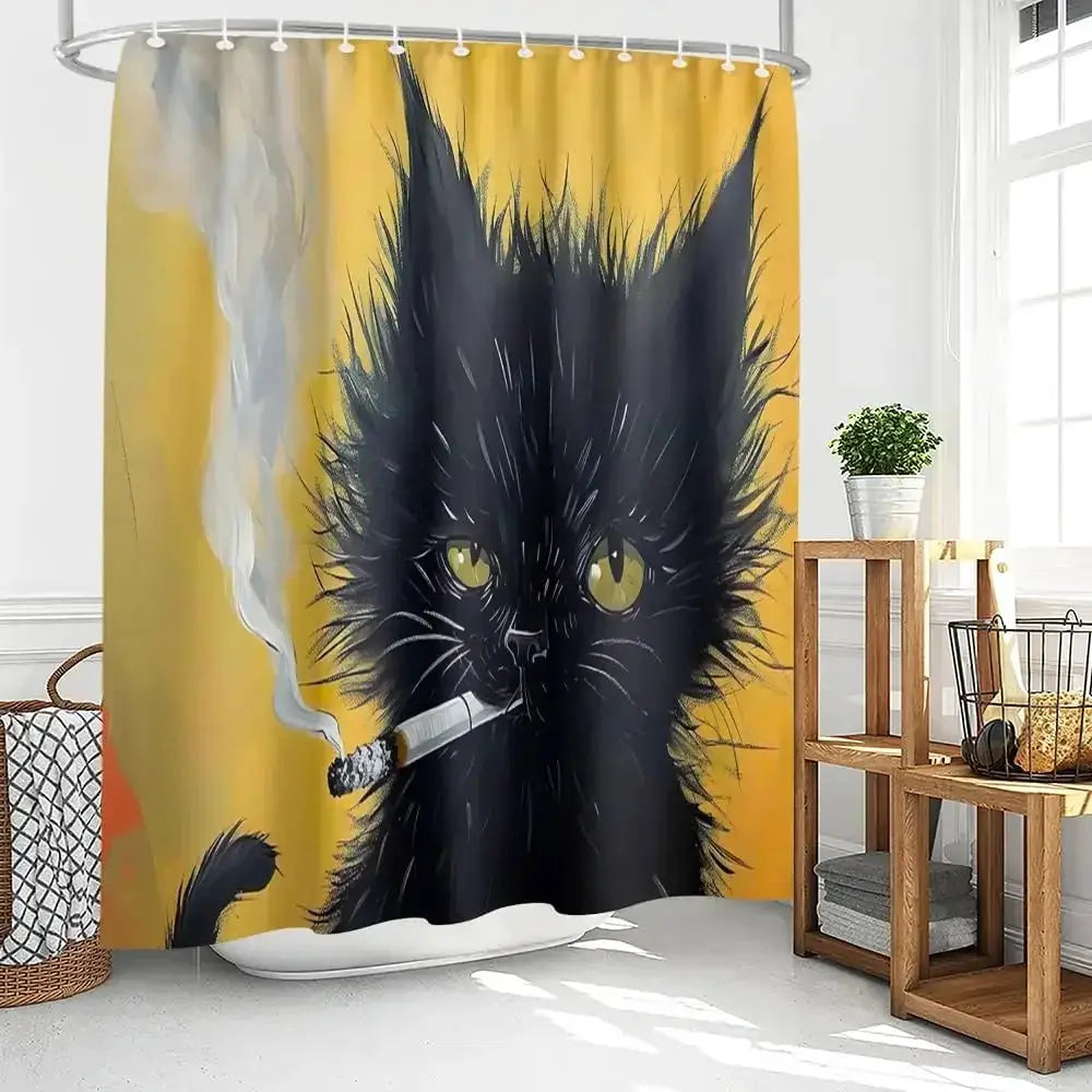 Funny Boxer Dog Bath Shower Curtain,Cute Dogs Reading Newspaper on Toliet Bathroom Curtain Washable Cloth Kids Shower Curtain from PriceLows™
