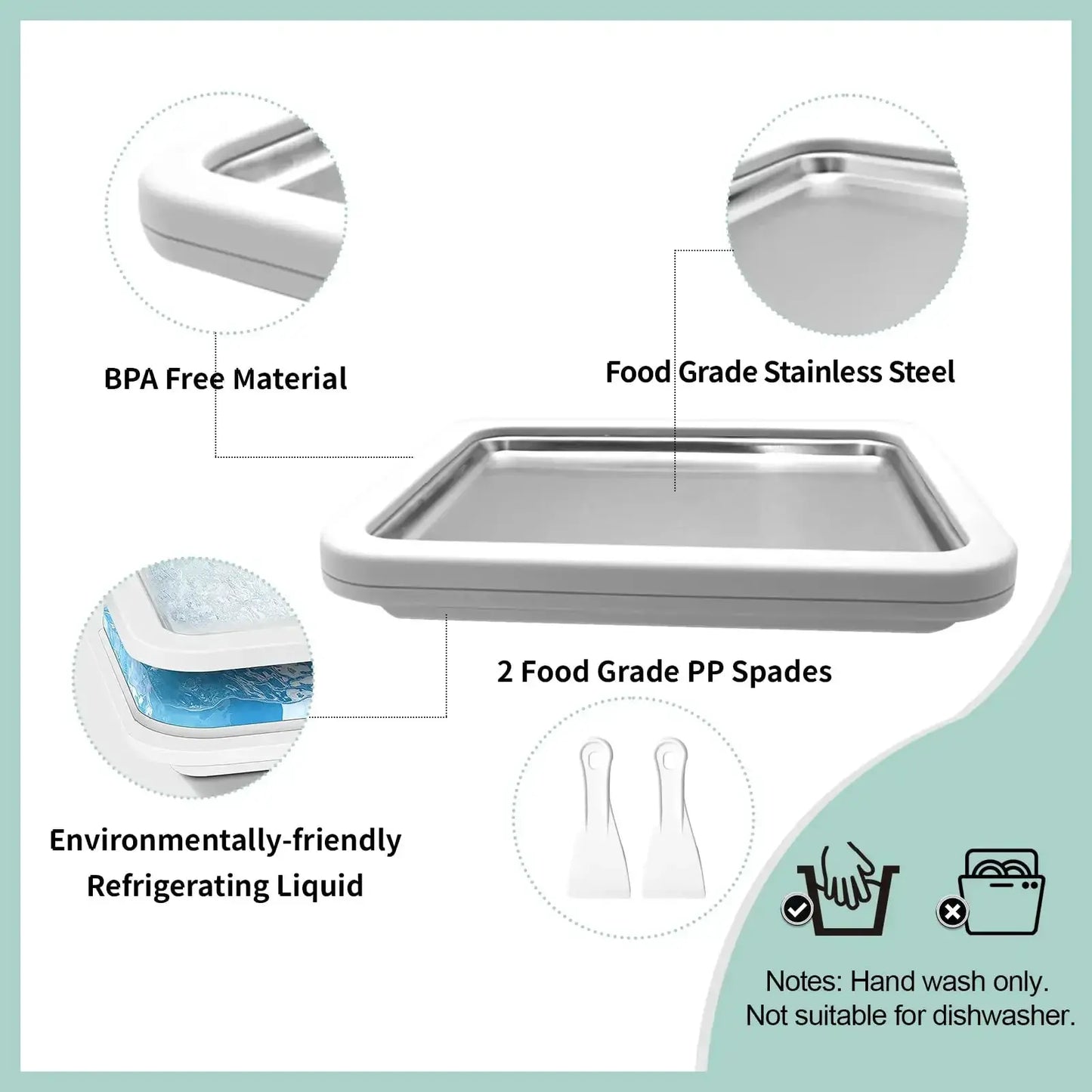 Multifunctional Rolled Ice Cream Maker Cold Sweet Fried Ice Pan DIY Household Frozen Yogurt Maker for Homemade Stir Fry Ice Tray from PriceLows™