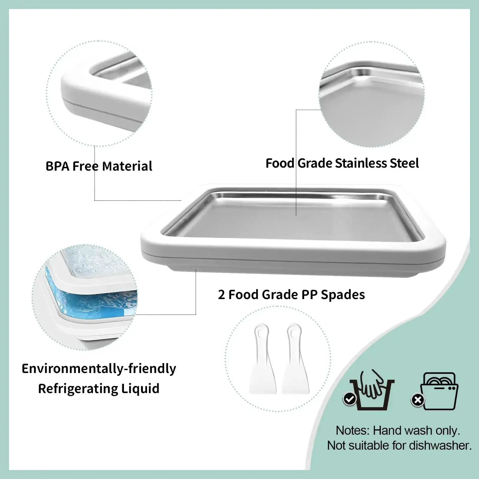 Multifunctional Rolled Ice Cream Maker Cold Sweet Fried Ice Pan DIY Household Frozen Yogurt Maker for Homemade Stir Fry Ice Tray from PriceLows™