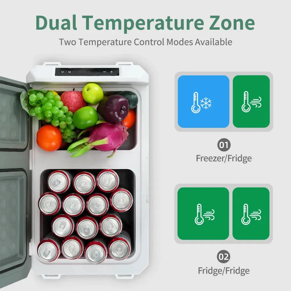 Alpicool QX 25L 30L 40L Car Refrigerator 12/24V DC 100-240V AC Fridge Freezer Dual Zone Portable Compressor Cooler for Camping from PriceLows™