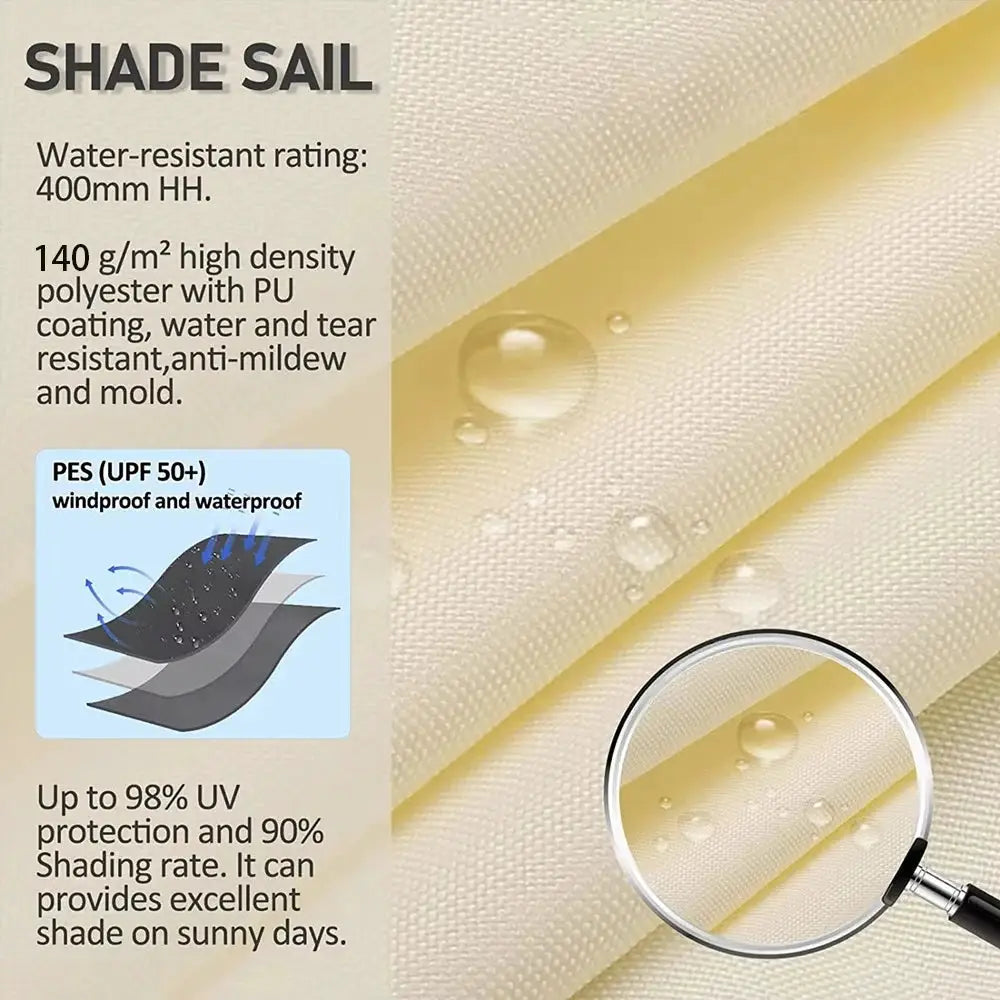 Outdoor Rectangular Sun Sail | Breathable Poly Cotton | UV Proof Shade Cover