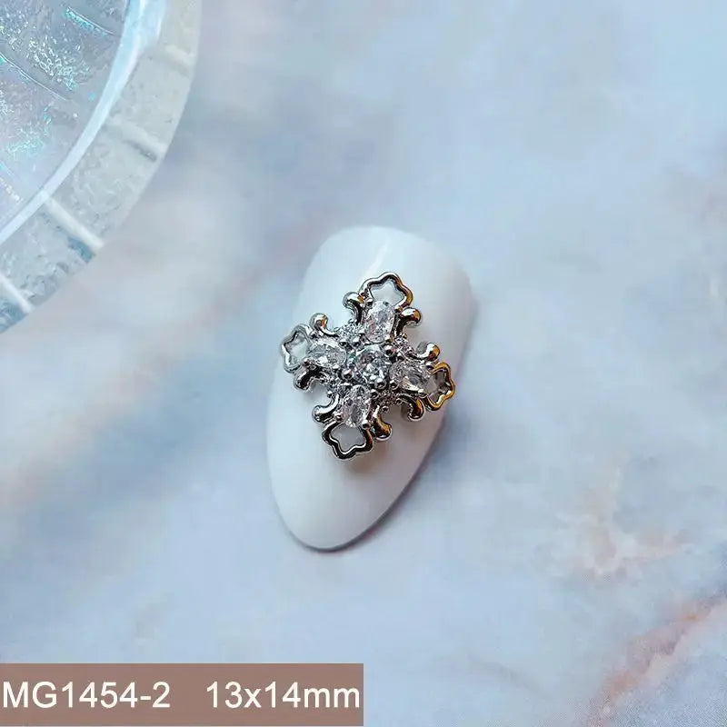 10pcs/lot Luxury Halloween Black Cross Heart Zircon Metal Nails Jewelry Decorations Nail Art Accessories Charms Parts Supplies from PriceLows™
