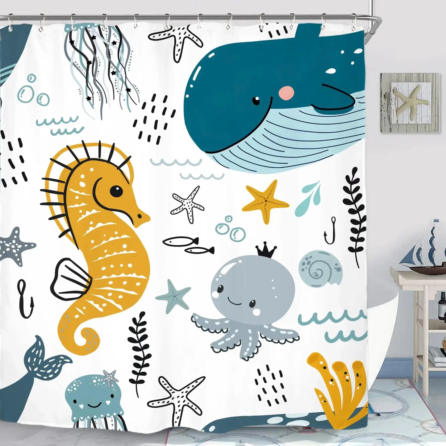 Funny Dog Shower Curtain Set Bathroom Bulldog Labrador Vintage Retro Hilarious Animal Waterproof Bathroom Curtain with 12 Hooks from PriceLows™