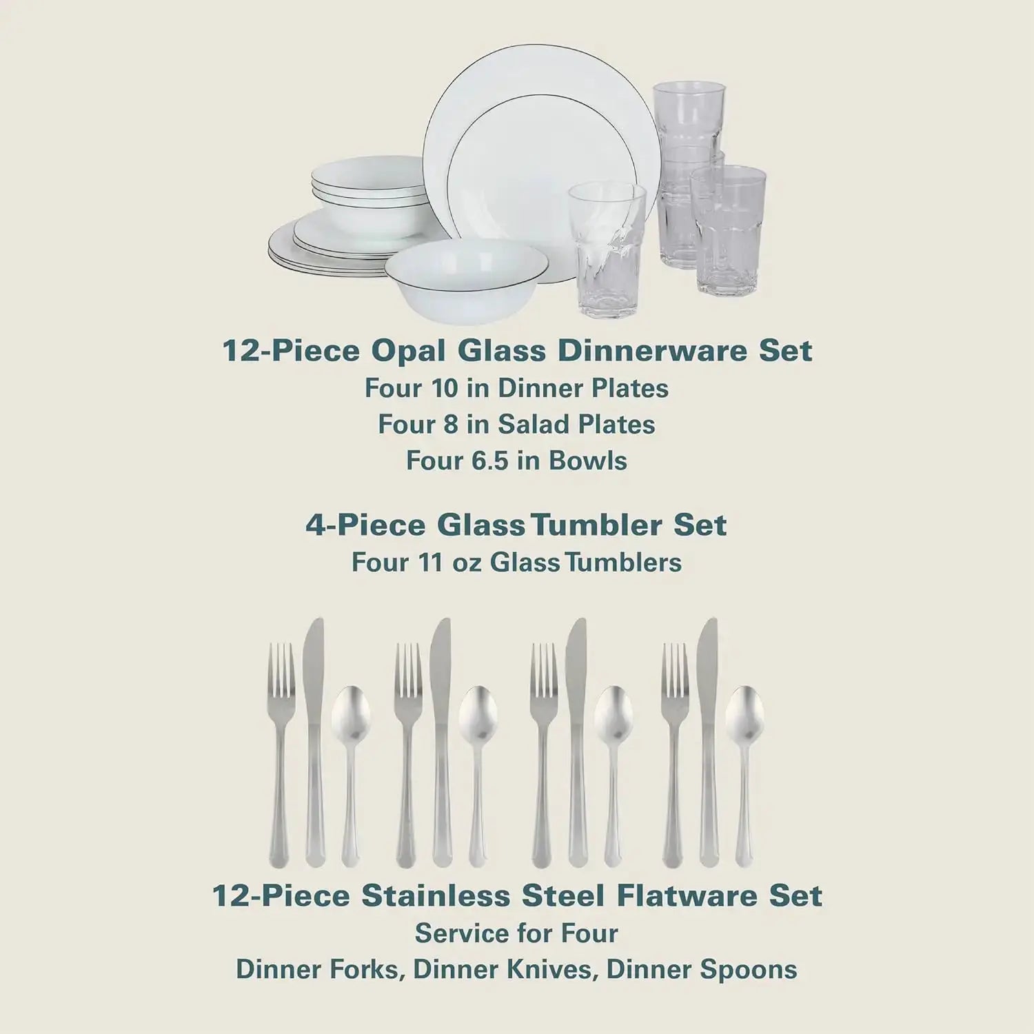 74-Piece Kitchen in a Box Set Pots and Pans Cookware Dinnerware Flatware Utensils Glasses from PriceLows™