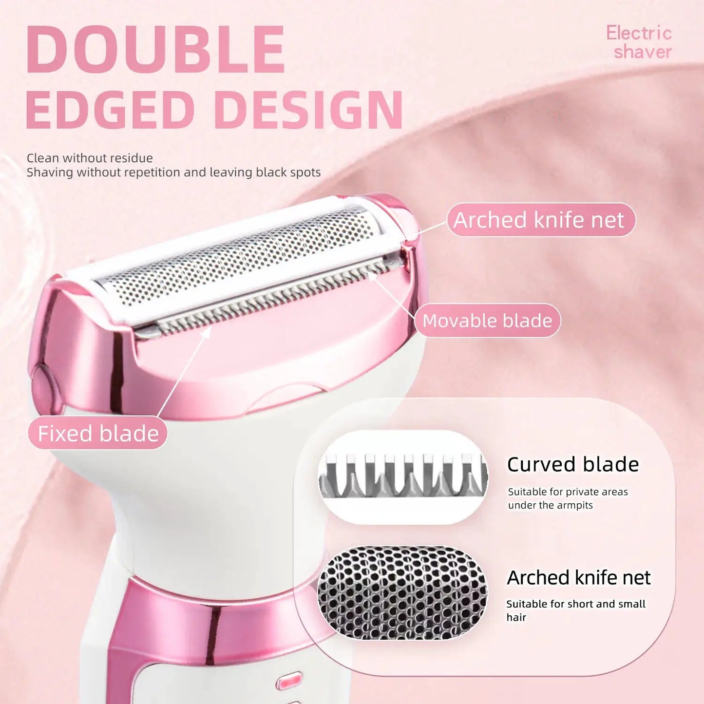 SoftAura Cordless Electric Shaver For Women Painless Body Hair Removal