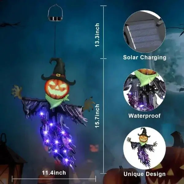 Solar Halloween Pumpkin Light | Solar Powered | Glowing Eyes | Outdoor Decor