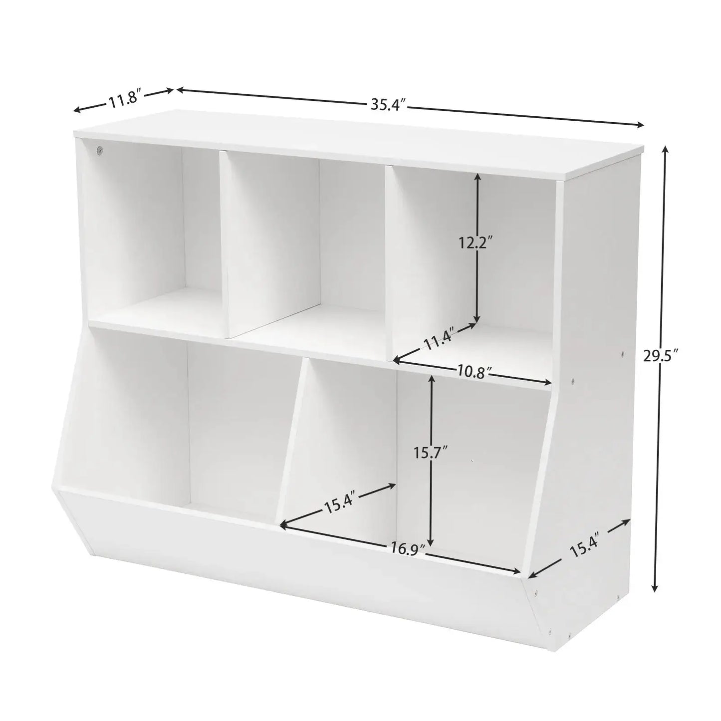 Kids Bookshelf, Bookcase Footboard, Toy Storage Cubby, Children's Toy Shelf, 35.4" L Toy Storage Cabinet Fit for Children's Room from PriceLows™