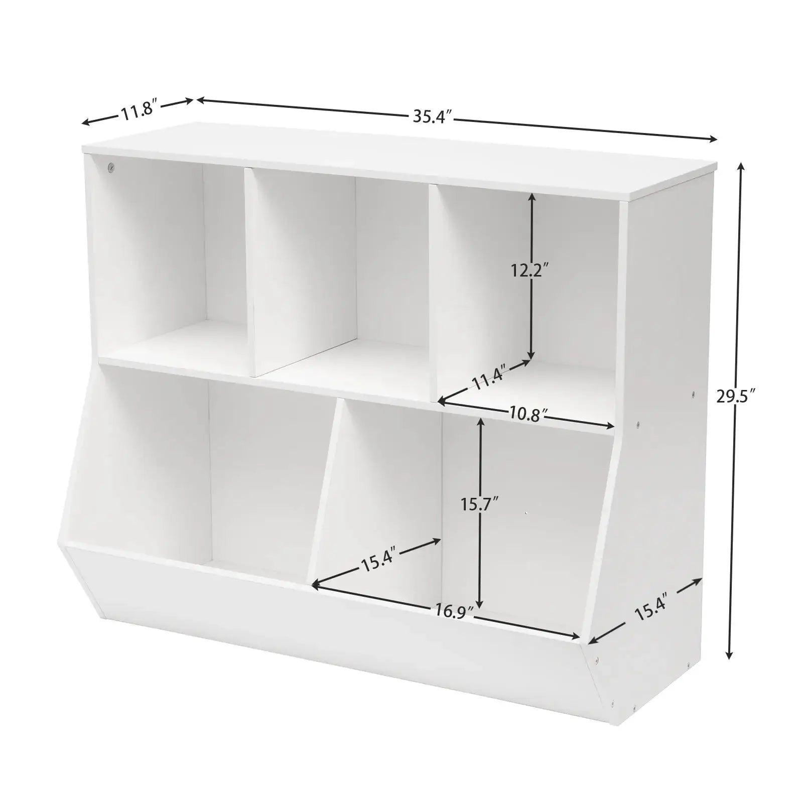 Kids Bookshelf, Bookcase Footboard, Toy Storage Cubby, Children's Toy Shelf, 35.4" L Toy Storage Cabinet Fit for Children's Room from PriceLows™