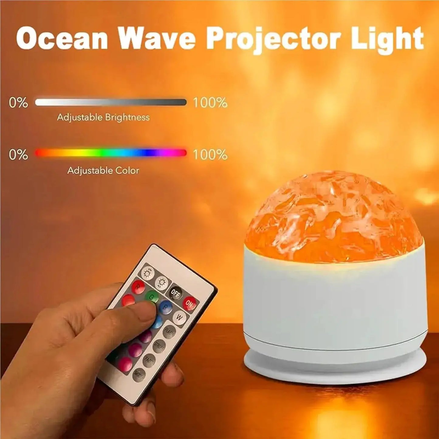 Light, Rotating Water Pattern, Plastic Build, Bedroom Dynamic Night Lamp for All, Ocean Wave Projector, Flame Romantic Ambiance with Remote, 15 Color Patterns,Projects Water Ripple Effects onto Walls from PriceLows™