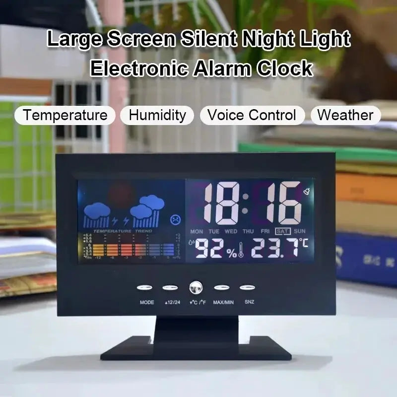 Multi-functional Weather Station Clock Thermometer Hygrometer Calendar Digital Lcd Display Temperature And Humidity Meter from PriceLows™