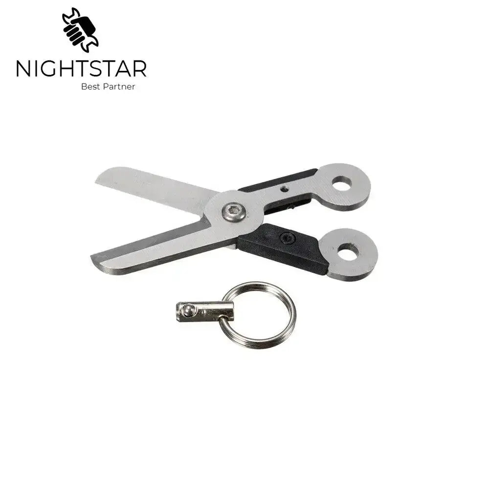 Mini Survival Spring EDC Scissor Gadget Keychain Cutter Spring Gear Pocket Ring Fold Scissor Cut from PriceLows™