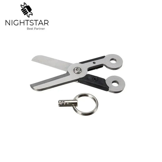 Mini Survival Spring EDC Scissor Gadget Keychain Cutter Spring Gear Pocket Ring Fold Scissor Cut from PriceLows™