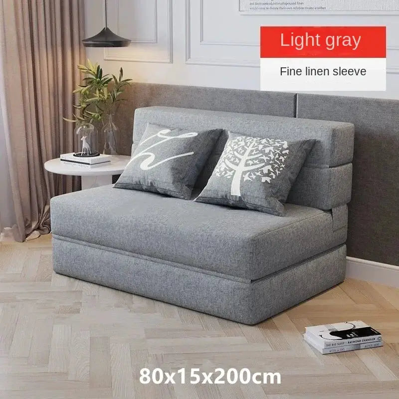 Folding sofa bed dual-purpose small apartment living room bedroom tatami rental house lazy sofa accompanying bed anti-fall pad from PriceLows™