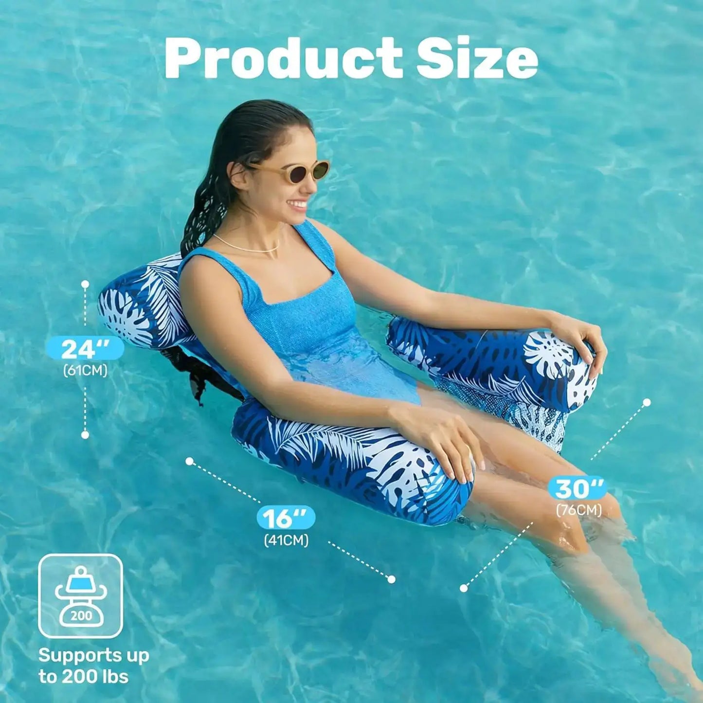 Inflatable Pool Lounger | Adult Size | Portable Recliner | One Size