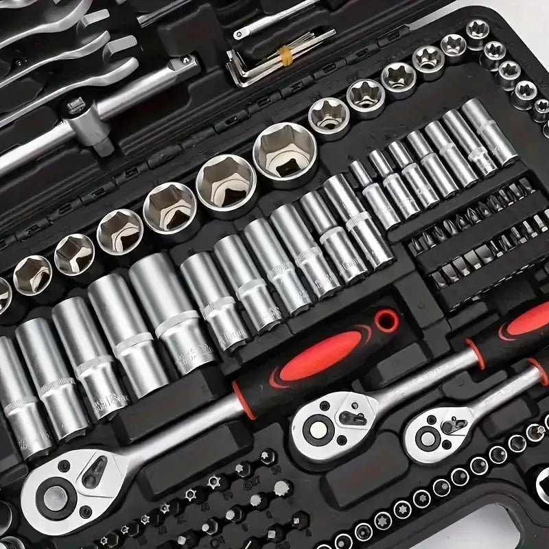 Professional 46pcs Cr-V Steel Socket Set with Ratchet Wrench Storage Bag Durable Sockets Extension Bar for Auto Home Repair from PriceLows™