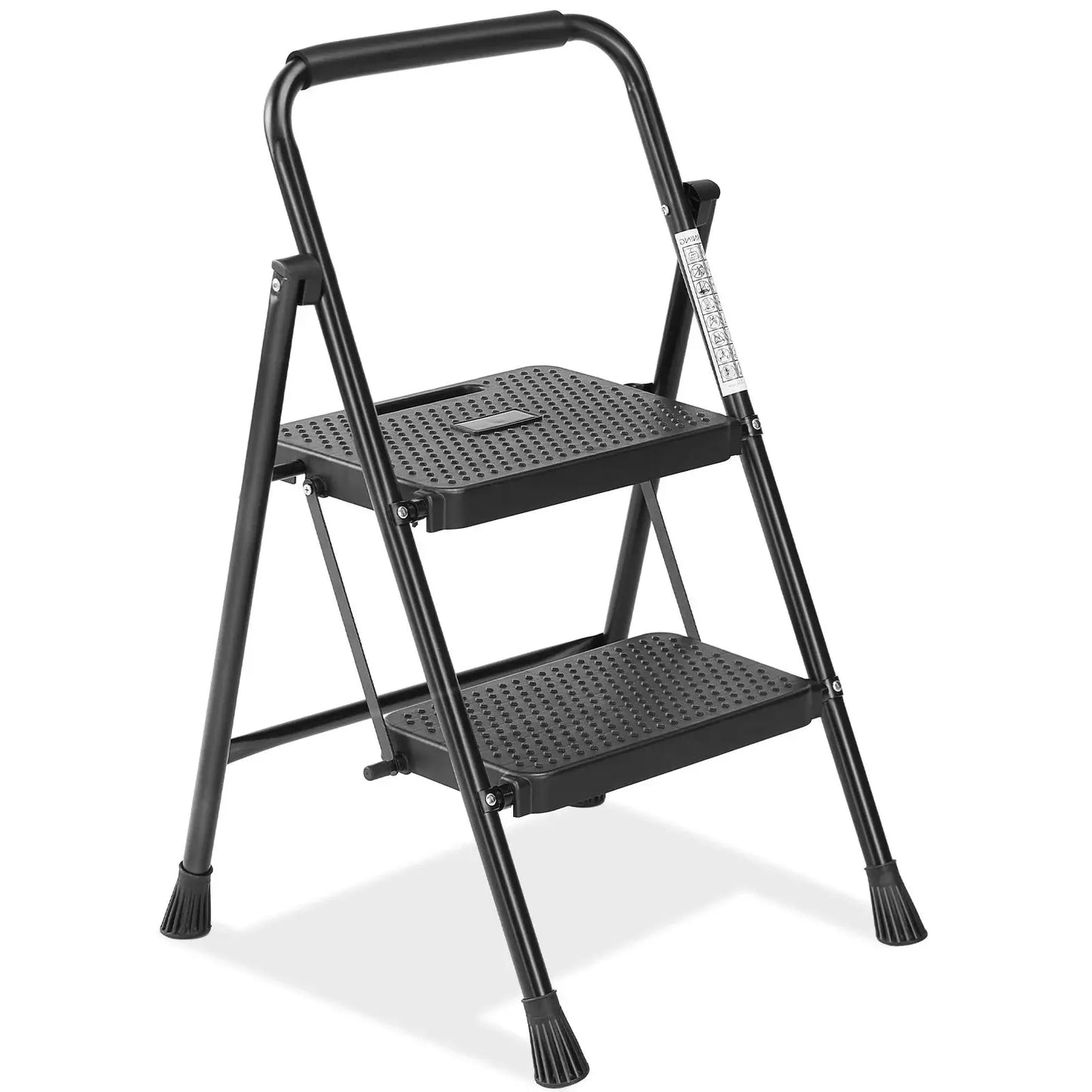 JHK Folding 2/3 Step Ladder Stool with Anti-Slip Pedal 800lbs Capacity Sturdy Steel Portable Cushioned Handle for Kitchen Home from PriceLows™