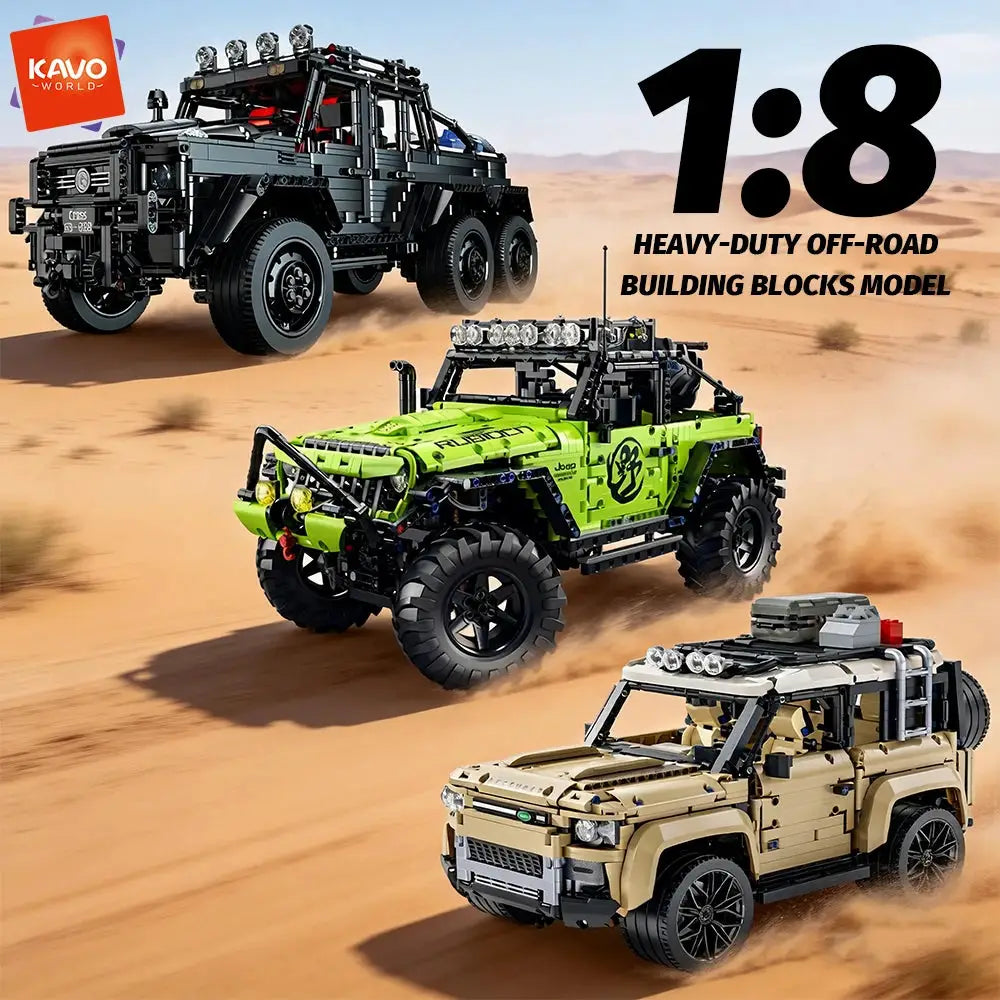 Building Block Kit | 1:8 Scale Off Road Pickup | Technical Build | 3 Colors