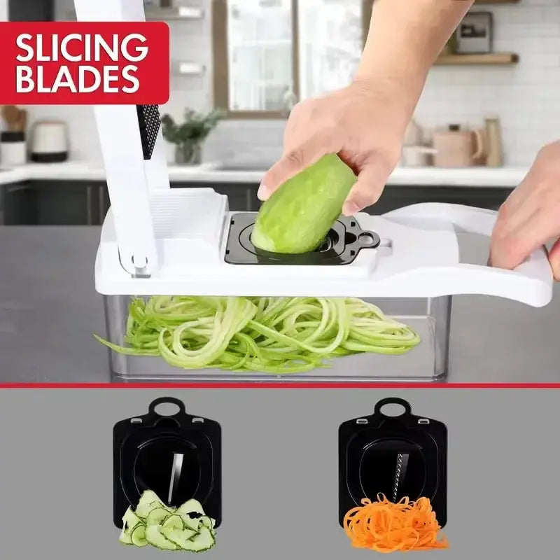 Vegetable Cutter | Stainless Steel Blades | 14-Piece Set | Multi-Function Tool