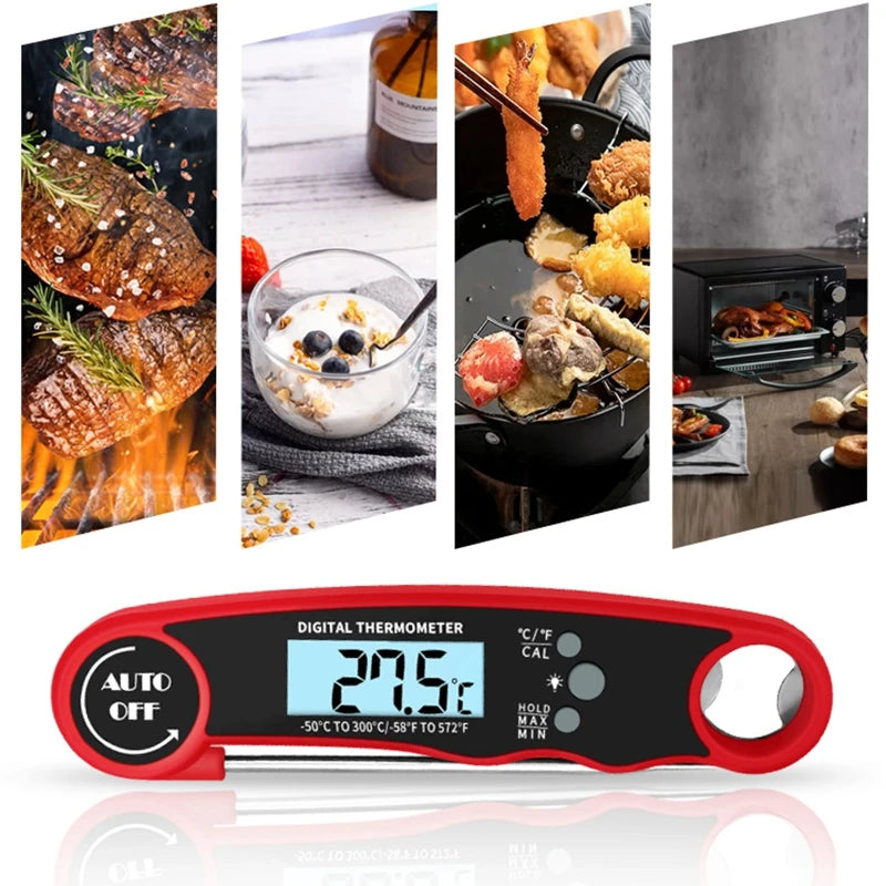 Digital Thermometer | Folding Probe | Portable Kitchen Use | Meat Milk Food