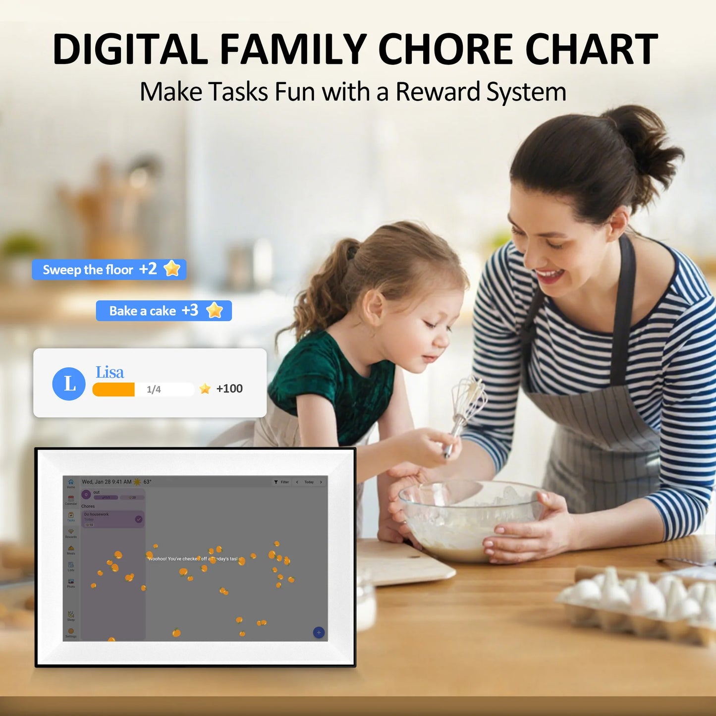 Digital Photo Frame | 10.1 Inch Touch Screen | 1280x800 Display | 32 GB Built-In
