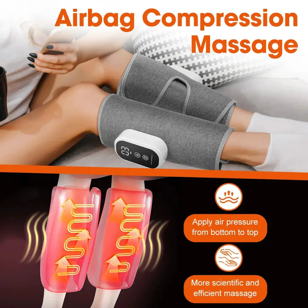 Air Pressure Leg Massager | 360 Degree Full Wrap | Heated Compression