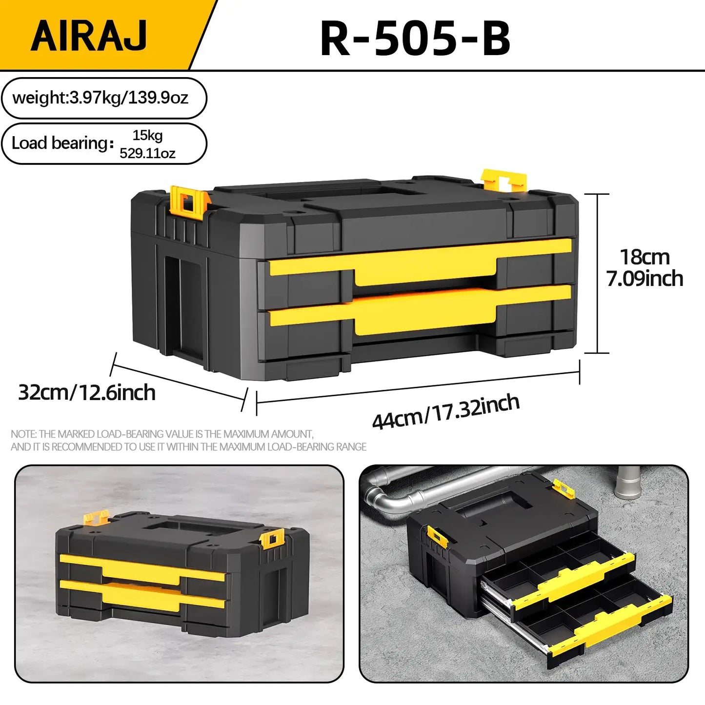 AIRAJ MultiFunctional Tier Stackable Rolling Plastic Portable Folding Tool Storage Box , Suitable for Garage Storage from PriceLows™