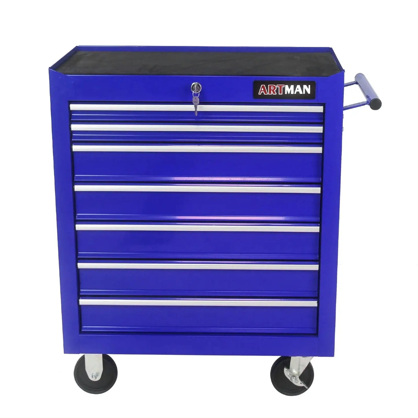 Cabinet, Box, 7 Drawer Rolling Tool Box with Key Lock for Garages, Workshops, Repair Shops, Blue; Steel Rolling Tool Boxes from PriceLows™