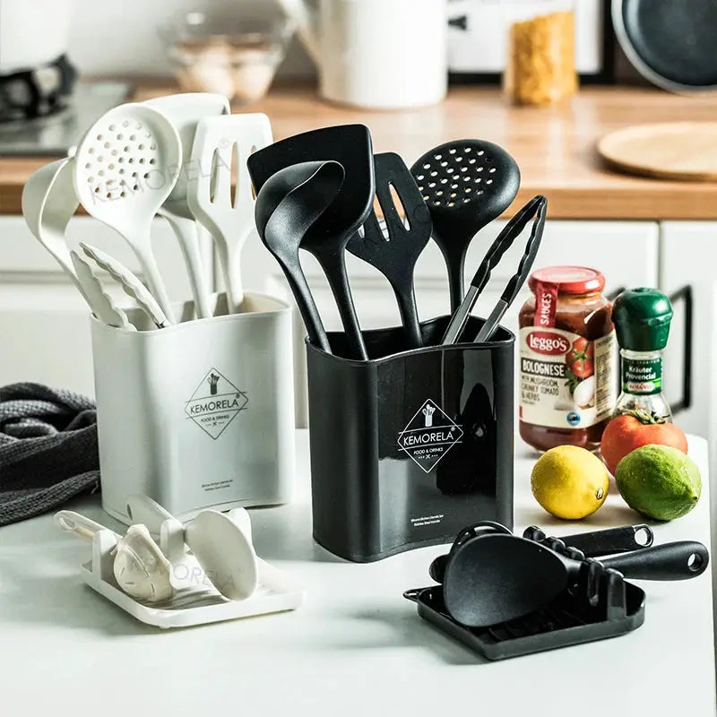 9PCS Silicone Kitchen Utensils Set Non-Stick Cooking For Cookware Silica GelHandle Spatula Egg Grade Kitchen Accessories from PriceLows™