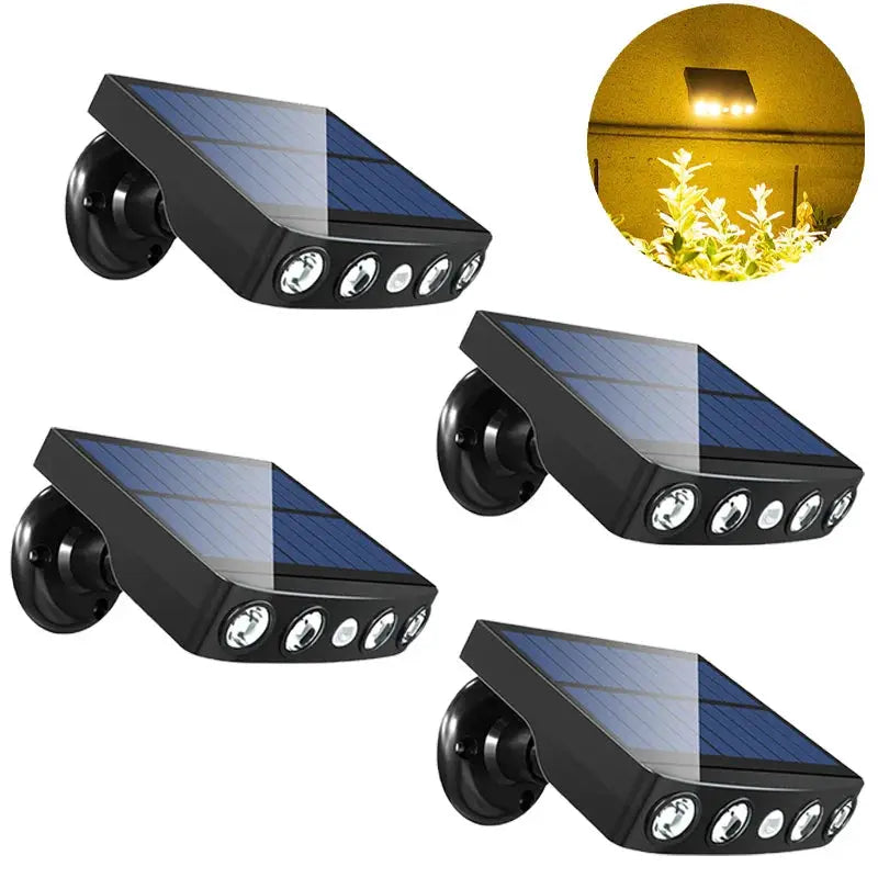 Outdoor Solar Powered Wall Light with Smart Motion Sensor 4 LED High Brightness Warm White Light IP44 Waterproof Wireless Security Light 2200mAh for Courtyard Porch Garage Fence Garden Eco-Friendly American Home Outdoor Light from PriceLows™