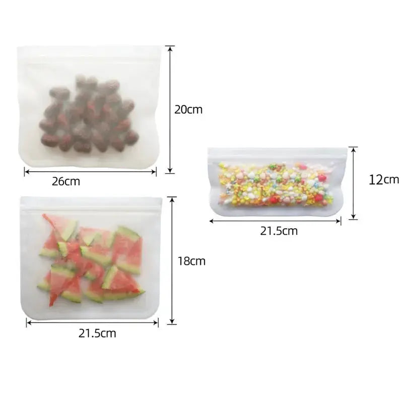 Reusable Food Storage Bags | Leakproof Zip Shut | Stand Up Design | CF296