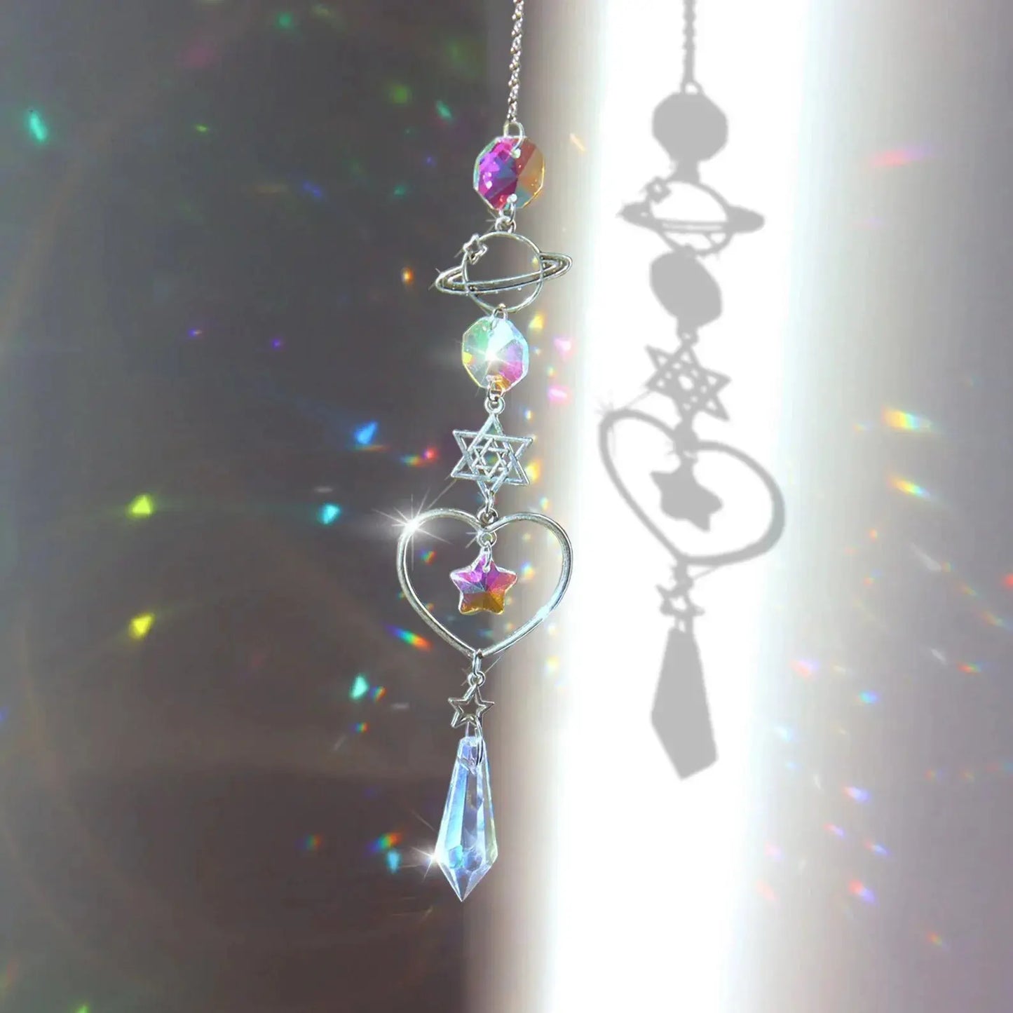Crystal Wind Chime Rainbow Maker Sun Catcher Dream Catcher Pendant Home Garden Decor Wind Chime, Holiday, Festival, Home Decor, from PriceLows™