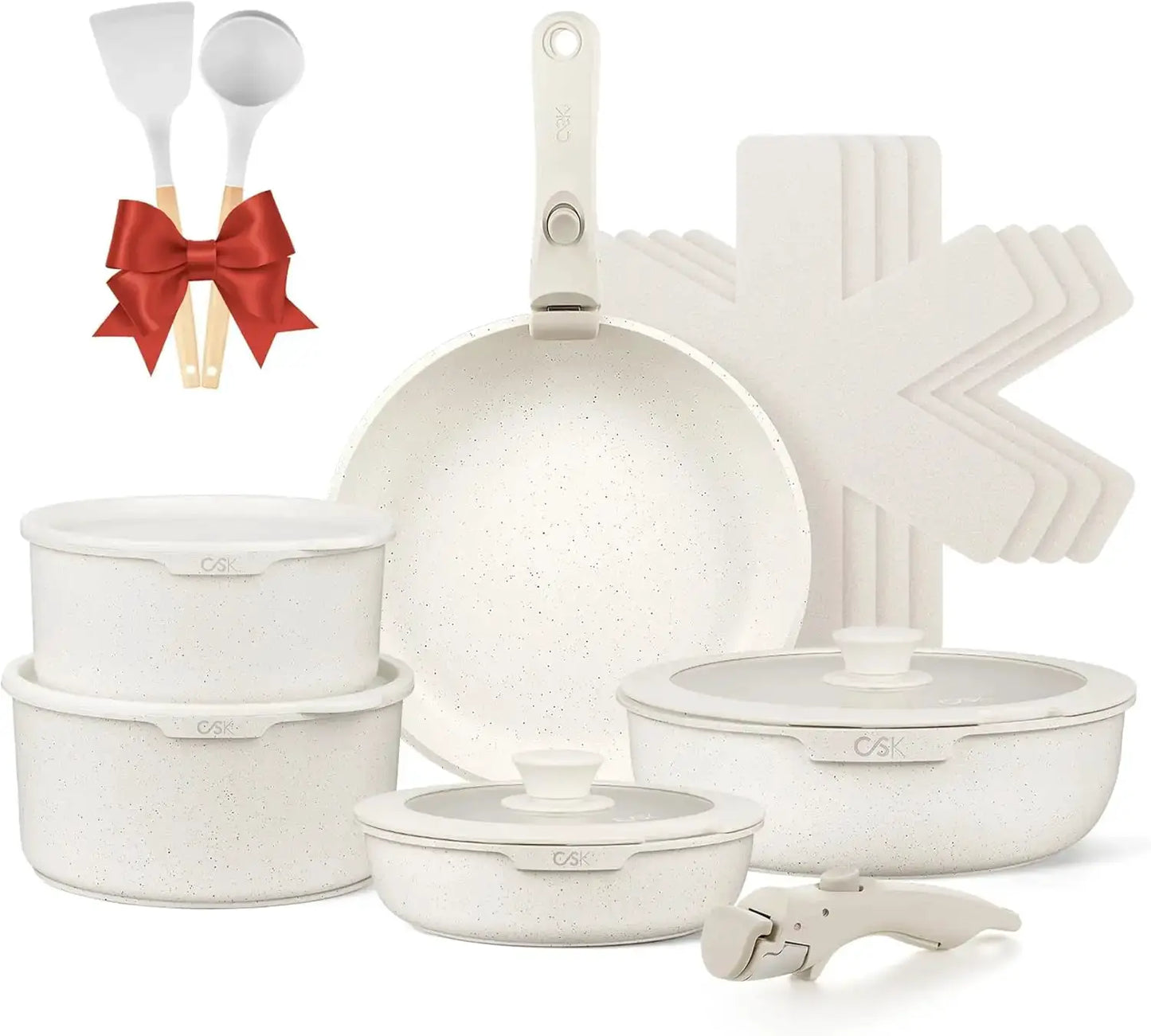 KOCH SYSTEME CS 17 PCS Pots and Pans Set, Nonstick Cookware Set Detachable Handle, Induction Kitchen Cookware Sets from PriceLows™