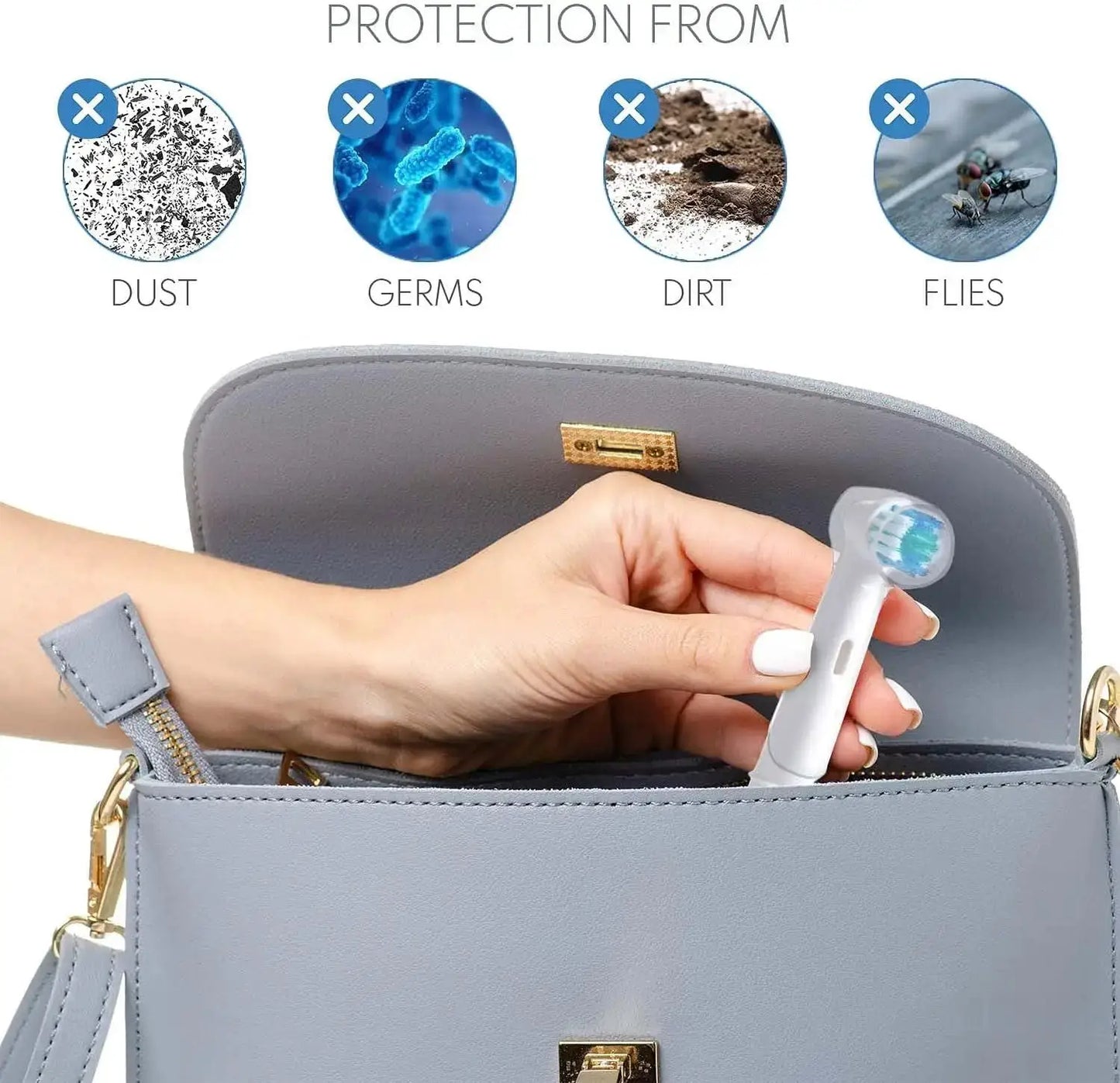 Toothbrush Dustproof Covers Caps Compatible with Oral B Electric Toothbrush Round Replacement Brush Heads Protector 5 Colors from PriceLows™