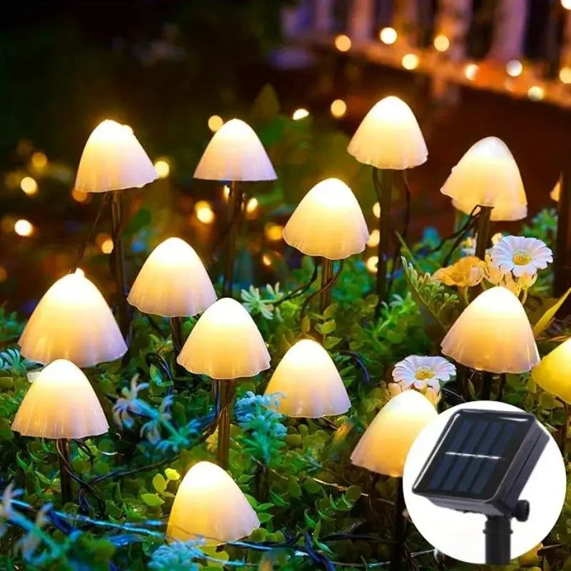 12pcs Mushroom Solar Lights Fairy Solar String Lights 8 Modes Outdoor Solar Pathway Lights Outdoor Decor for Christmas Lamp from PriceLows™