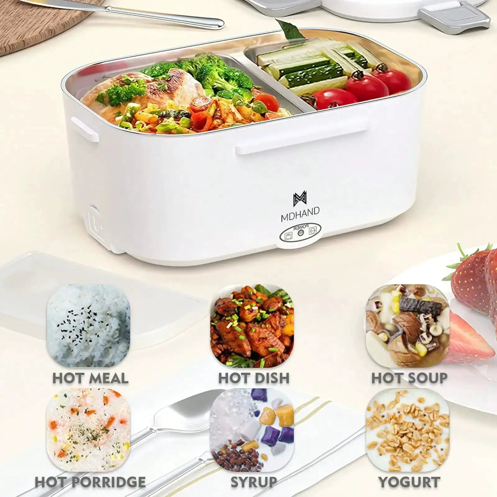 Electric Lunch Box Food Heater, Portable Warmer For Car Truck Work With 304 Stainless Steel Container, 12V Heated Lunch Box Suitable For Ideal Driver/Work/Gift from PriceLows™