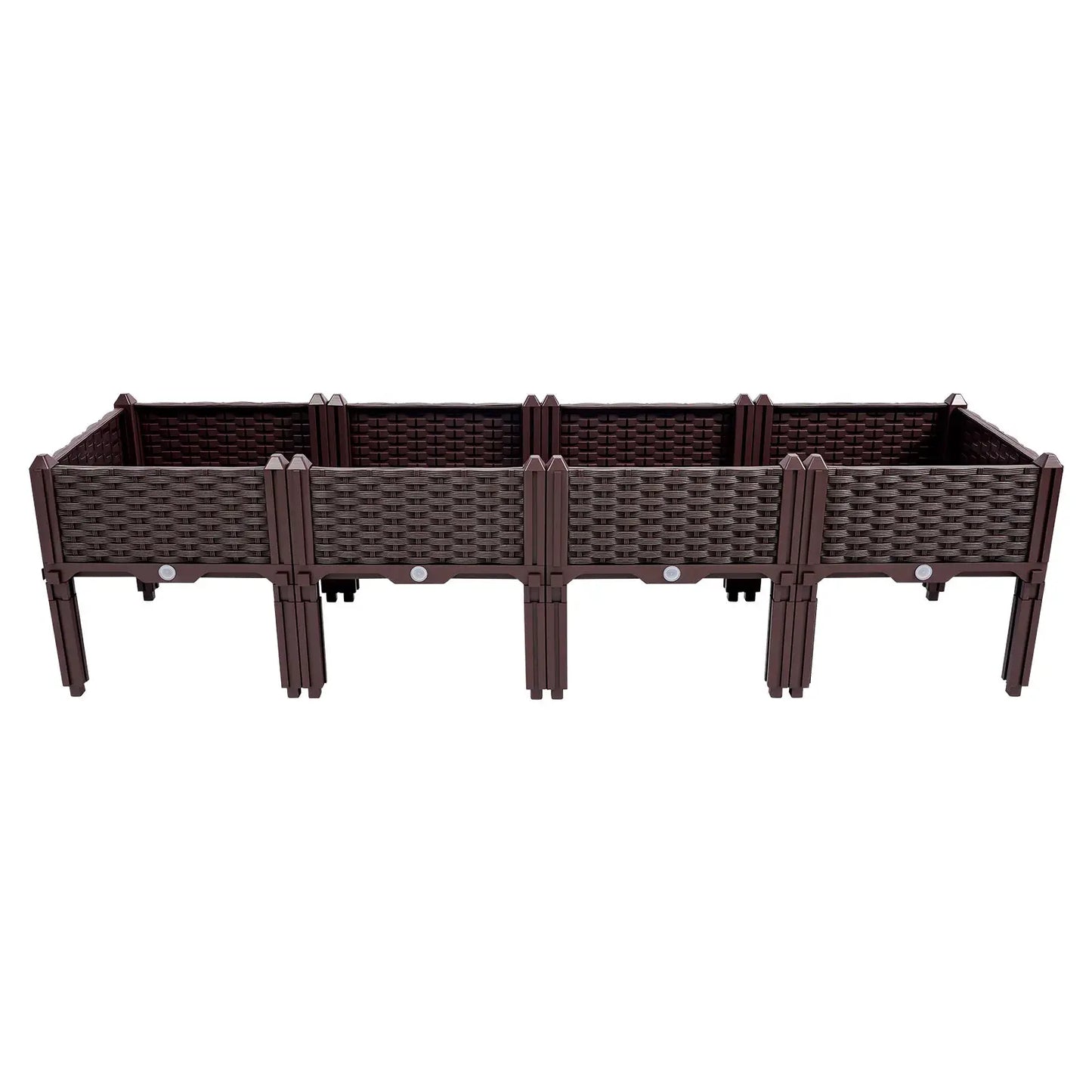 4 Raised Garden Bed with Sealing Strips Floor Standing Planter Boxes PP Plants Elevated Garden Boxes for Yards and Courtyards from PriceLows™