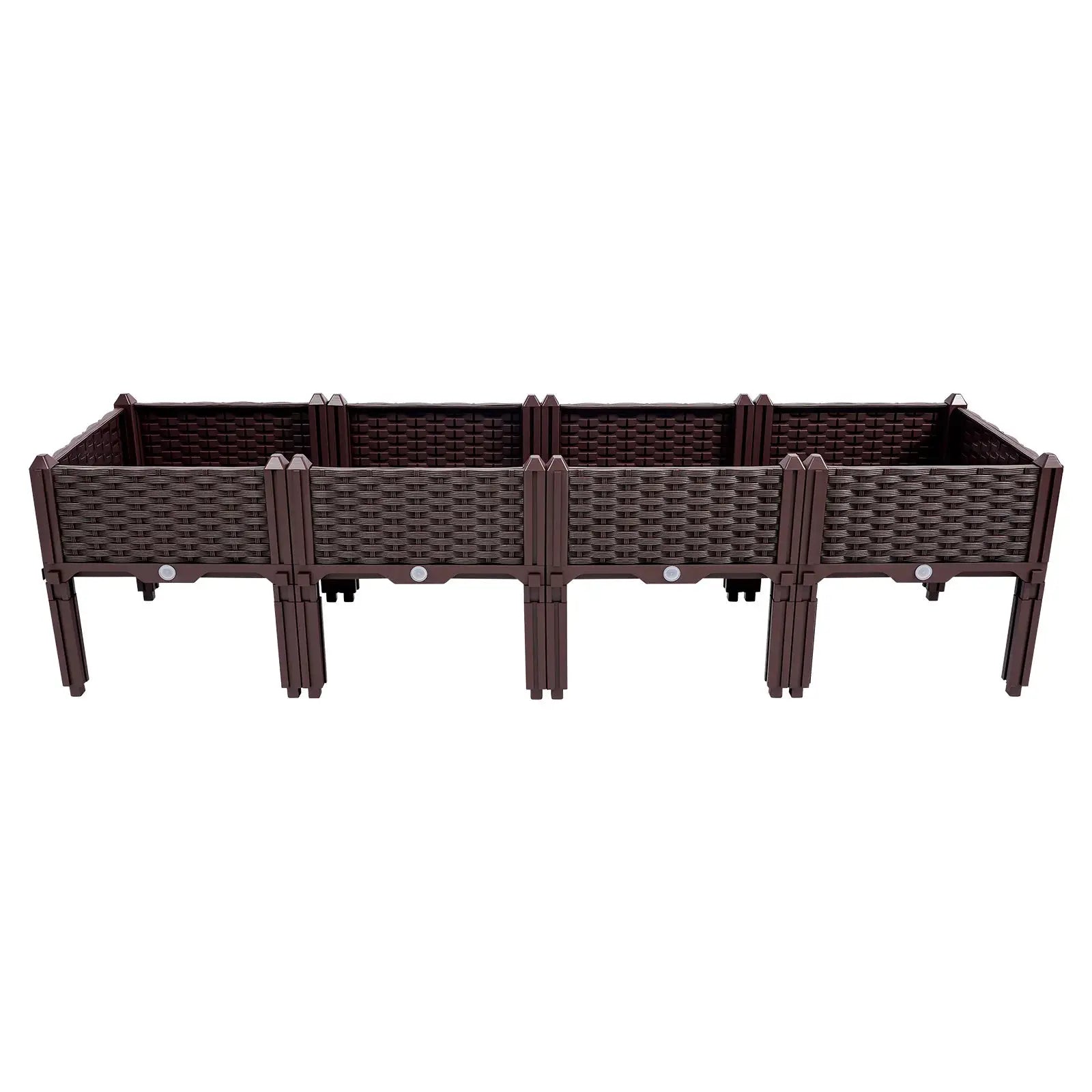 4 Raised Garden Bed with Sealing Strips Floor Standing Planter Boxes PP Plants Elevated Garden Boxes for Yards and Courtyards from PriceLows™