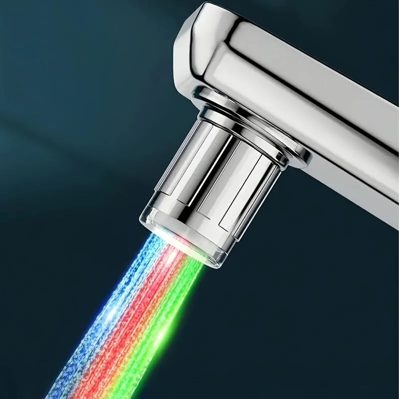 LED Faucet Aerator | 7 Color Temperature | Water Powered Glow | Plastic Adapter