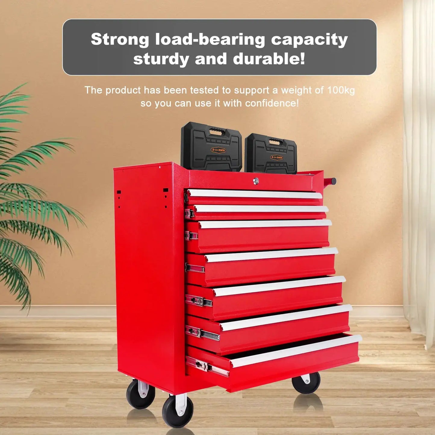 7-Drawer Metal Rolling Tool Chest with Wheels,Tool Storage Cabinet With Locking System from PriceLows™
